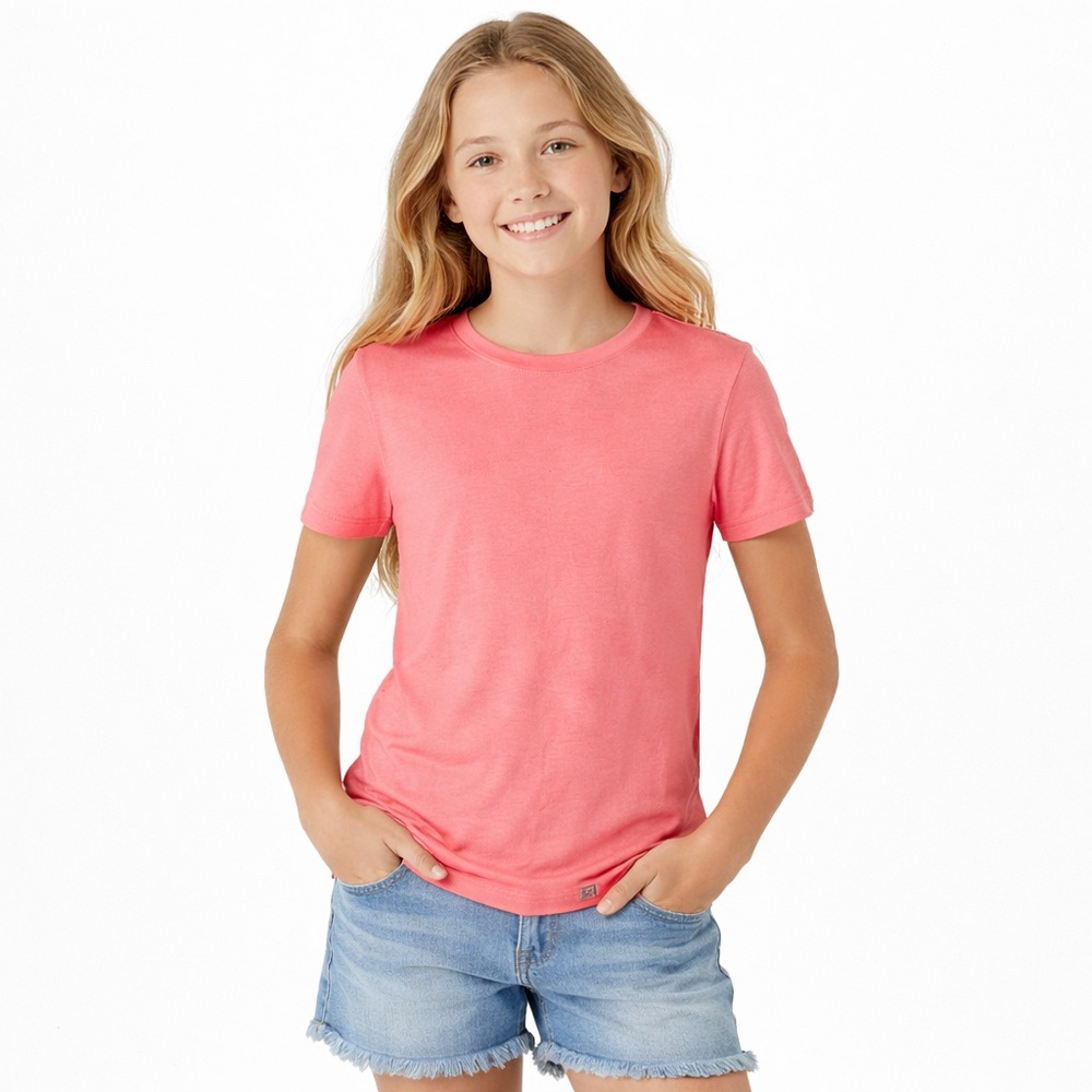 MAGELLAN Fish Gear Moisture Wicking Coral Tee Girls M 10-12